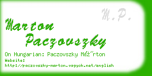 marton paczovszky business card